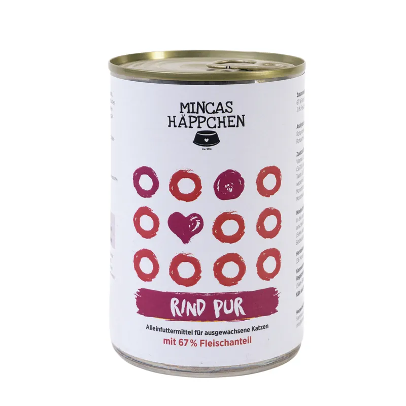 Angebot Sparpaket 6 x 400 g Mincas Häppchen Rind pur Katzen Nassfutter